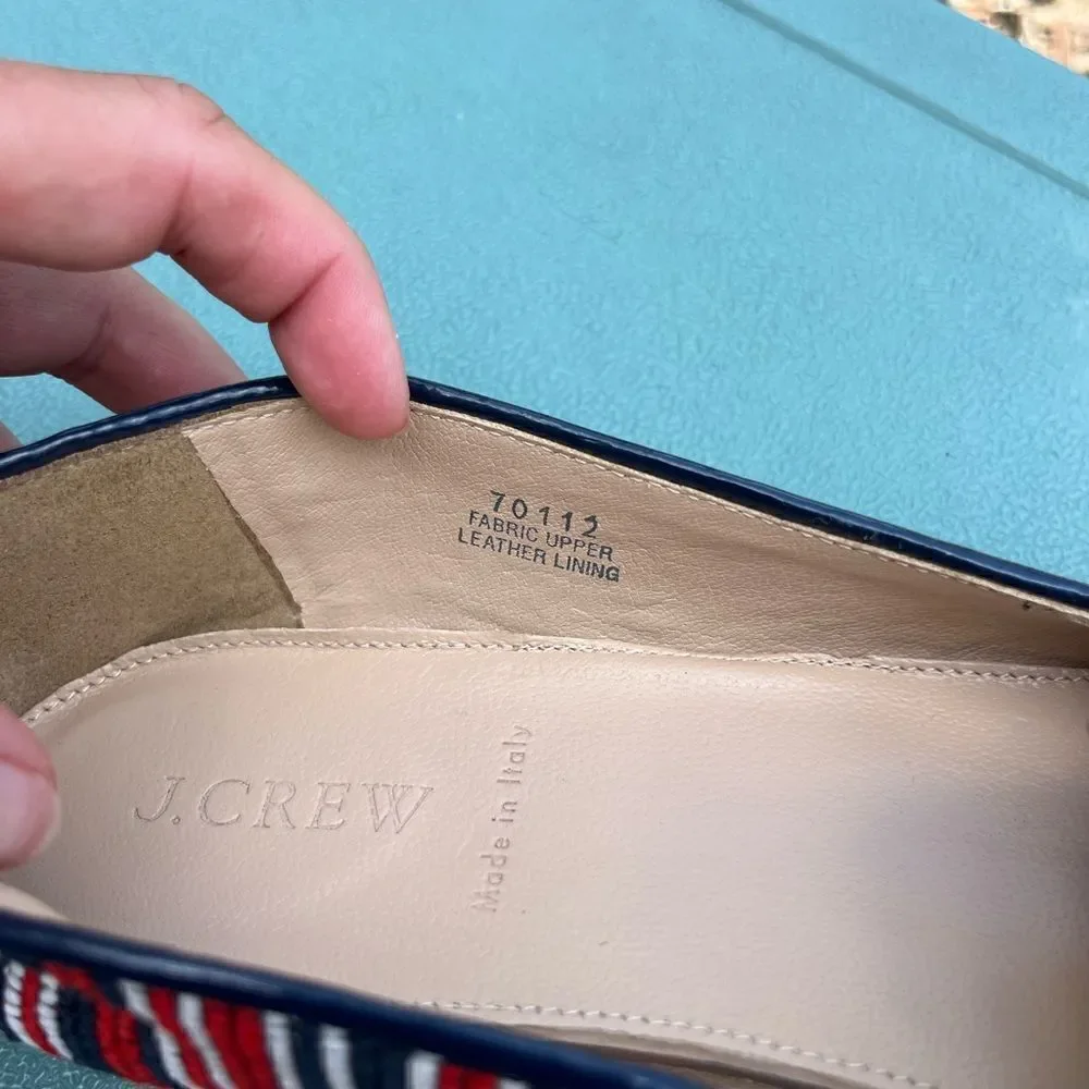 J Crew Embroidered Leather Driving Loafers